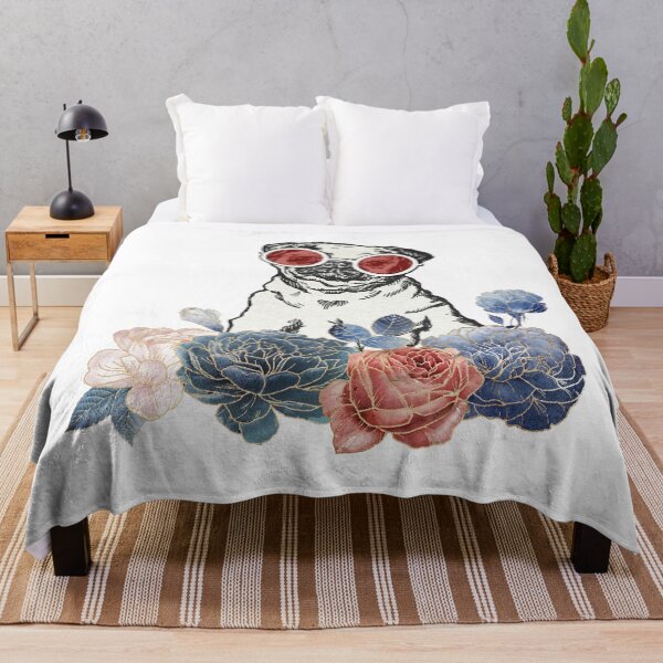 Item preview, Pug in flowers designed and sold by JuVentura.