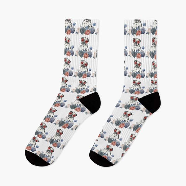 Item preview, Pug in flowers designed and sold by JuVentura.