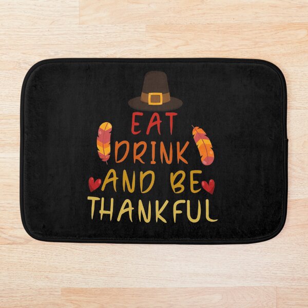 Item preview, Eat Drink and Be Thankful Thankfulness & Gratefulness Turkey Funny Vintage thanksgiving day gift designed and sold by abdev.