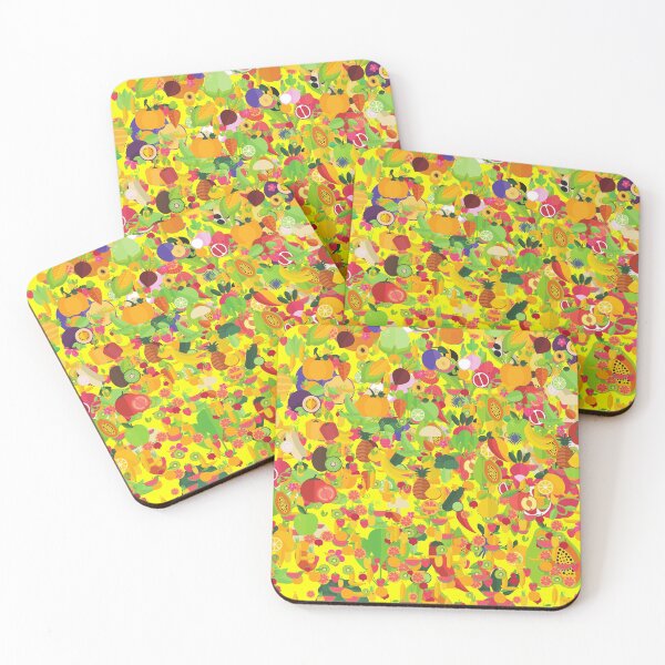 Item preview, Abstract kawaii fruits seamless pattern designed and sold by chuckletuckle.