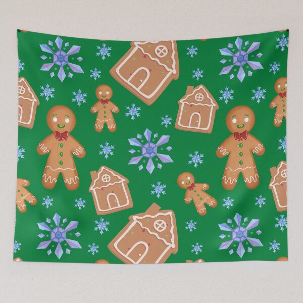 Item preview, Christmas Gingerbread Man Snowflake Decorative Pattern designed and sold by thecooltable.