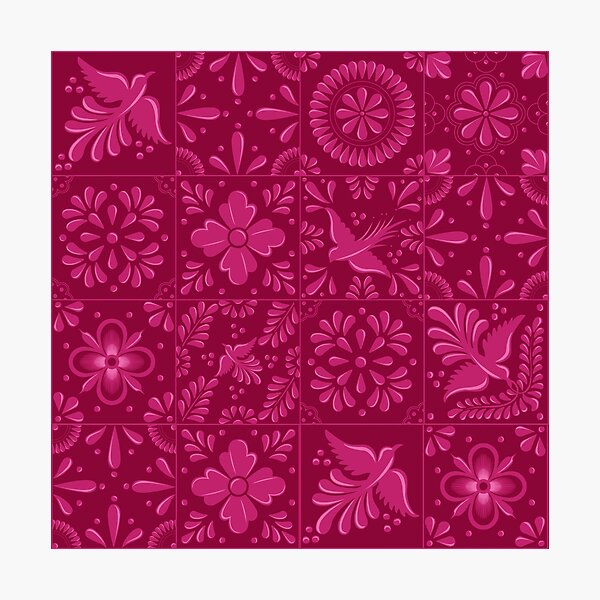Item preview, Motif de carreaux de Talavera rose mexicain par Akbaly designed and sold by Akbaly.