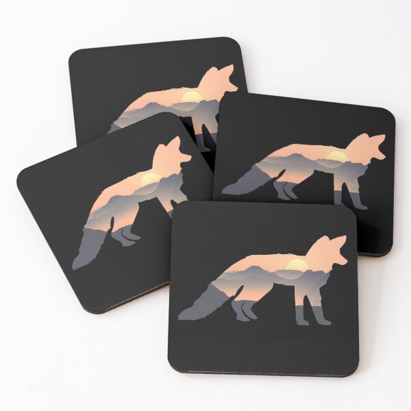 Artikelvorschau, Fuchs Silhouette Sonne Berg Geschenk entworfen und verkauft von alaechamlal.