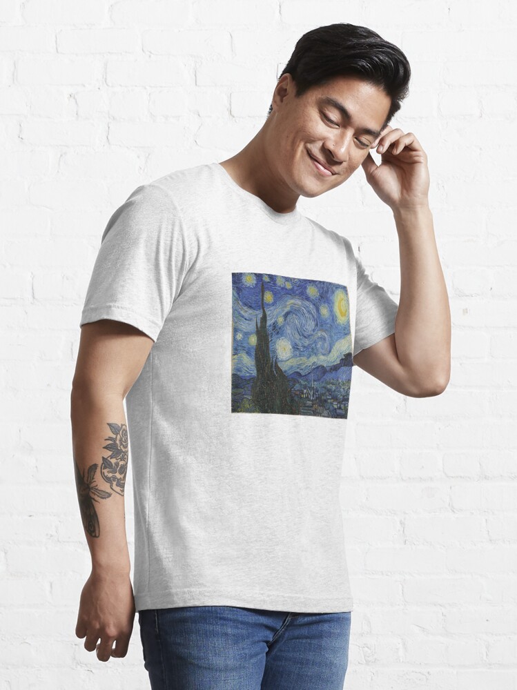 T-shirt UFO / OVNI Avec Van Gogh Nuit Étoilée - Design Zone 51, Coton Unisexe