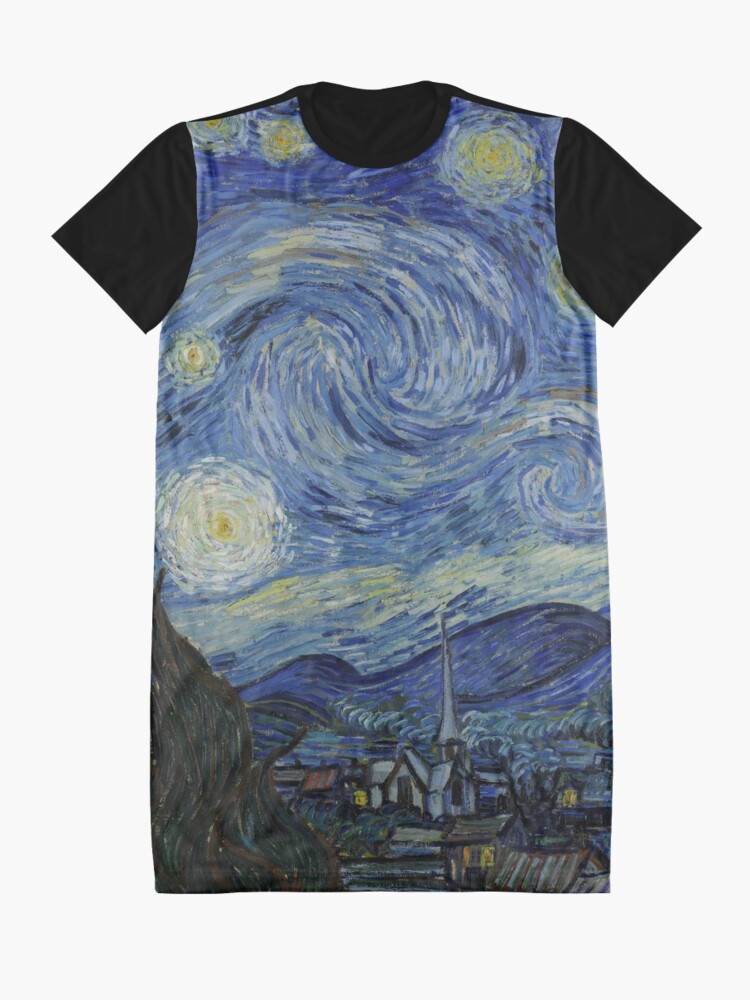 Alternate view of Starry Night (Vincent van Gogh) Graphic T-Shirt Dress