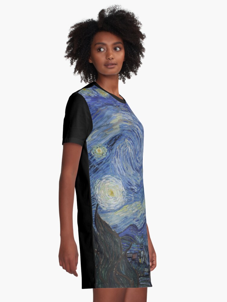 Alternate view of Starry Night (Vincent van Gogh) Graphic T-Shirt Dress