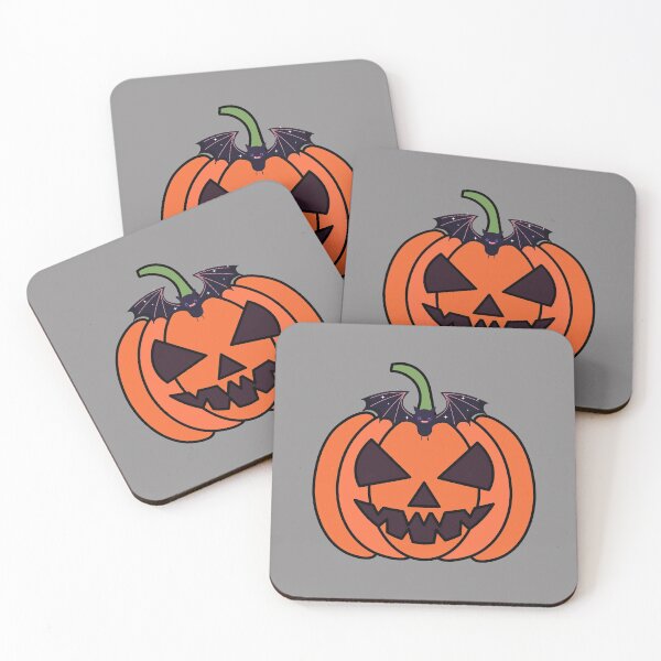 Item preview, Funny Spooky Orange Halloween Pumpkin and Black Bat Halloween Pattern Print designed and sold by silviaol.