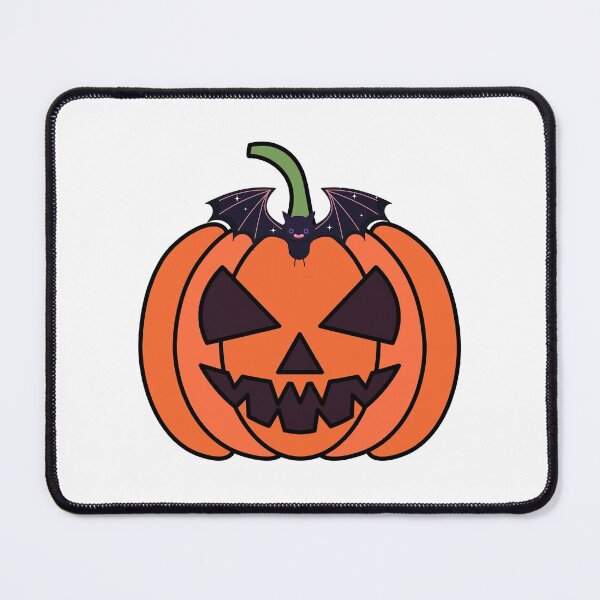 Item preview, Funny Spooky Orange Halloween Pumpkin and Black Bat Halloween Pattern Print designed and sold by silviaol.