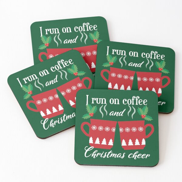 Item preview, I run on coffee and Christmas cheer - funny Christmas quotes - funny Christmas designed and sold by Alice-Elgawi.