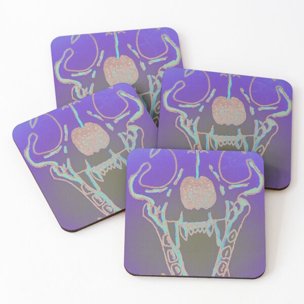 Item preview, Canine Skull in Neon Blue designed and sold by PastelHellhound.