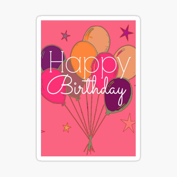 Happy Birthday Pink Cheer Sticker