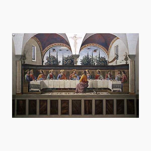 Aperçu de l'œuvre Dernier souper avec un chat Domenico Ghirlandaio 1486 créée et vendue par Brasilia.