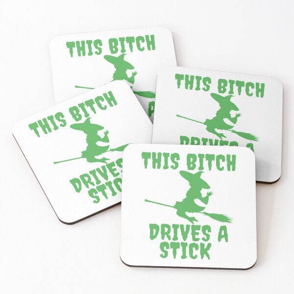 Item preview, This Bitch Drives a Stick Funny wicked witch Halloween design designed and sold by LethalIy-Yours.