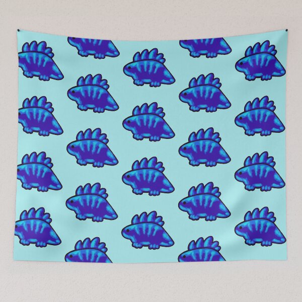 Item preview, Blue cartoon stegosaurus dinosaur designed and sold by Marble1212.