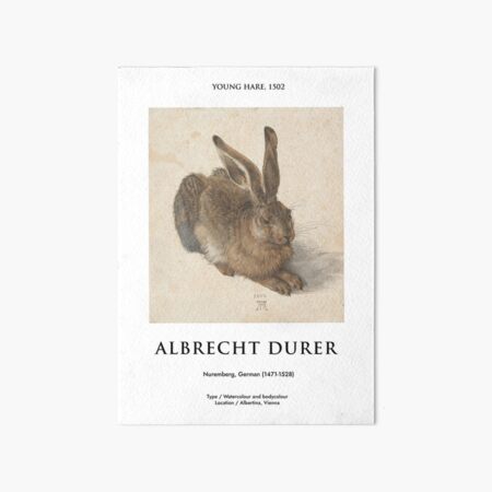 Item preview, Albrecht Durer, Young Hare, Bunny, Antique, Animals portrait, Rabbit Wall art, Watercolor Print, Exhibition Poster, Modern, Classic painting, Gallery, Fine art, Renaissance, Neutral designed and sold by Papergrphc.