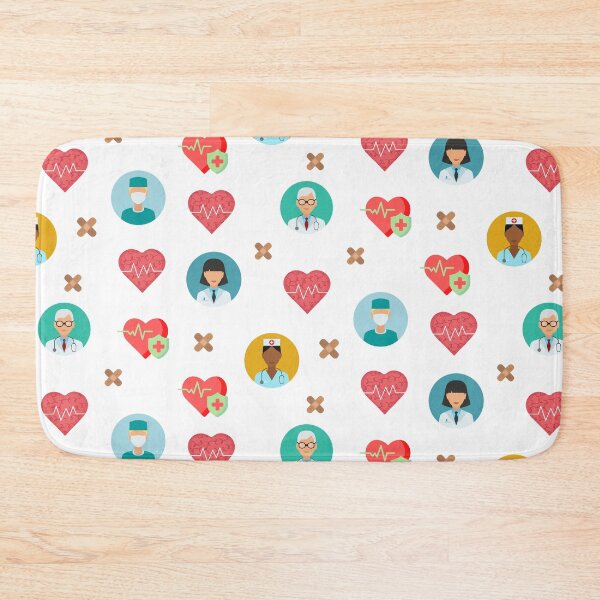 Item preview, Doctors Nurses Hospital Healthcare Collage Print, Heart Pattern designed and sold by silviaol.