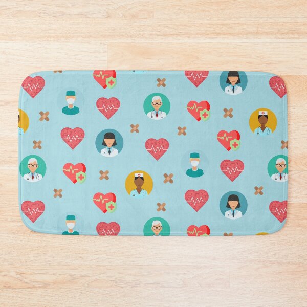 Item preview, Doctors Nurses Hospital Healthcare Collage Print, Heart Pattern designed and sold by silviaol.