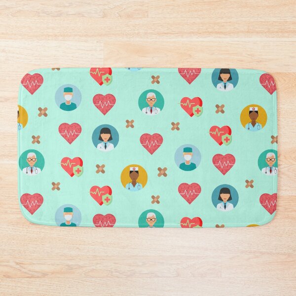 Item preview, Doctors Nurses Hospital Healthcare Medical Collage Print, Heart Pattern designed and sold by silviaol.