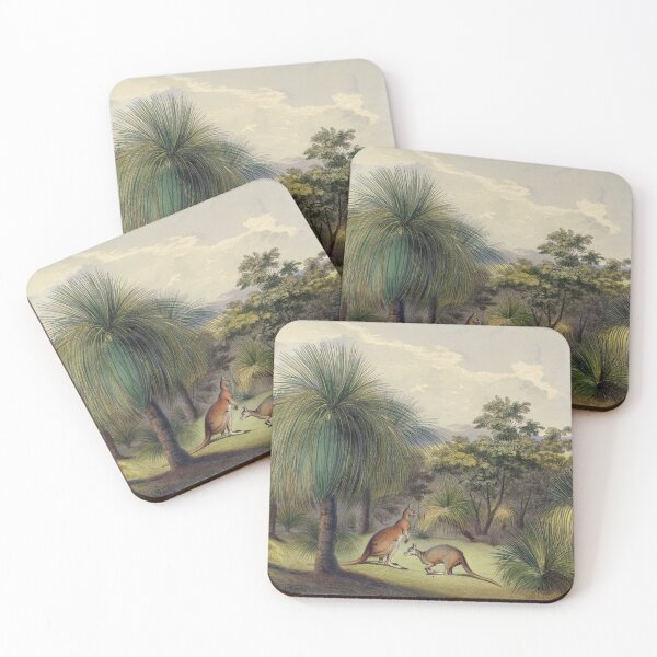 Item preview, Grass trees at Yankallilla with the red kangaroo designed and sold by State Library of South Australia.