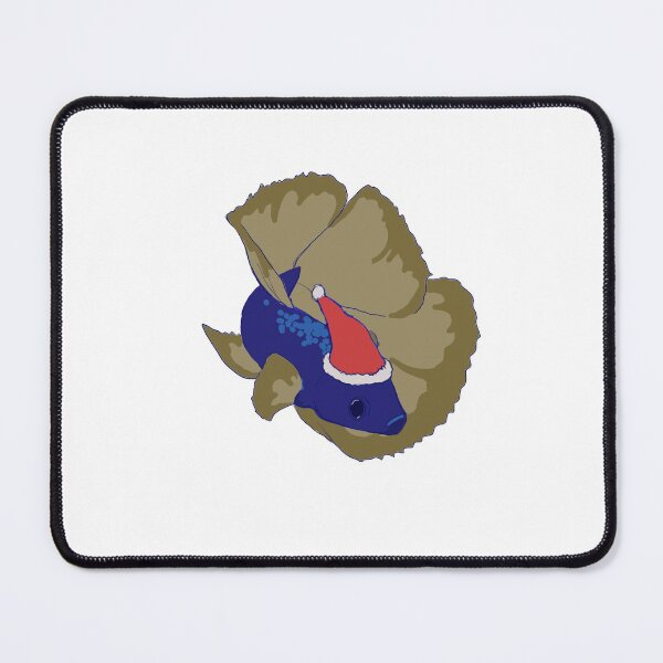 Item preview, Mustard Gas Halfmoon Betta Fish - Merry Fish-mas! - Christmas Santa Hat designed and sold by sheehanstudios.