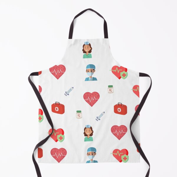 Item preview, Medical Doctors Nurses Hospital Healthcare Collage Print, Heart Pattern designed and sold by silviaol.