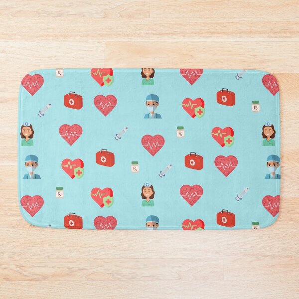 Item preview, Doctors Nurses Hospital Healthcare Medical Collage Print, Heart Pattern designed and sold by silviaol.