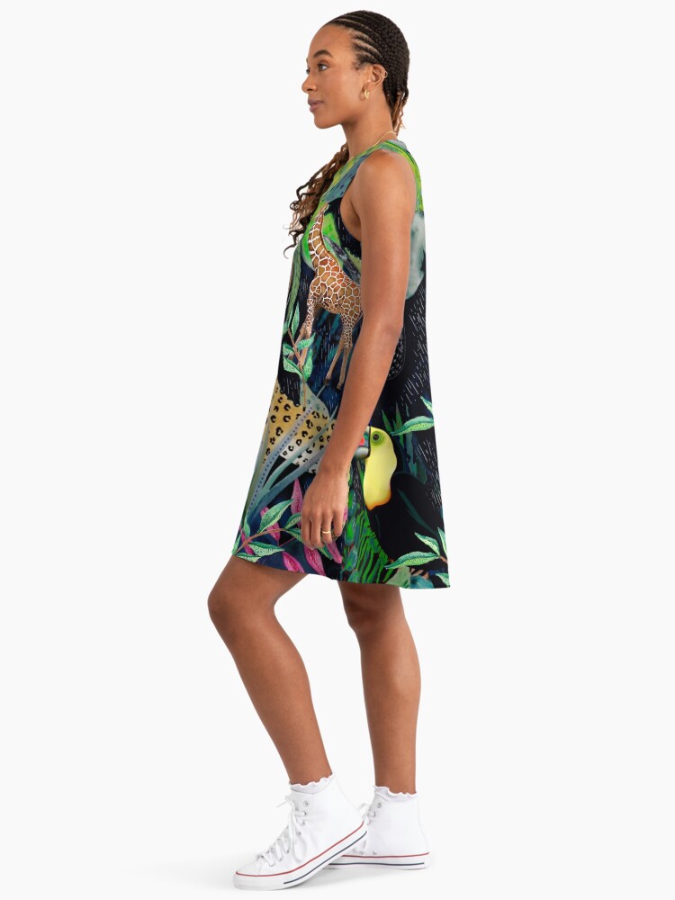 Jungle Theme Pattern Jungle A-Line Dress