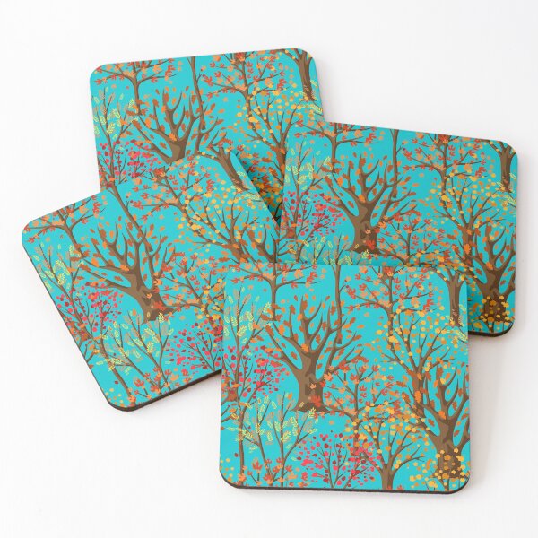 Item preview, Fall Autumn Pattern- Forest Trees Red Orange Yellow Leaves, Fall Leaves Print designed and sold by silviaol.