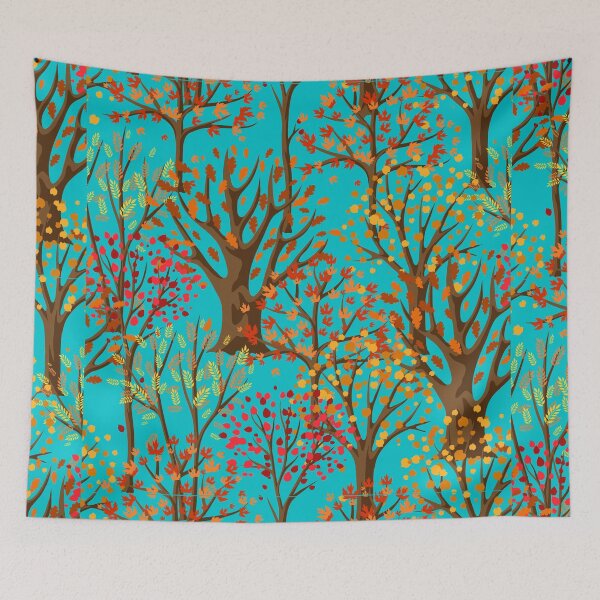 Item preview, Fall Autumn Pattern- Forest Trees Red Orange Yellow Leaves, Fall Leaves Print designed and sold by silviaol.