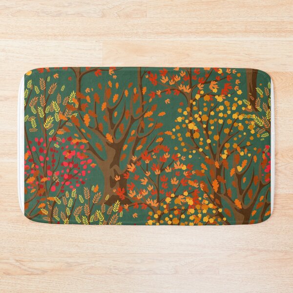 Item preview, Fall Autumn Pattern- Forest Trees Red Orange Yellow Leaves, Fall Leaves Print designed and sold by silviaol.