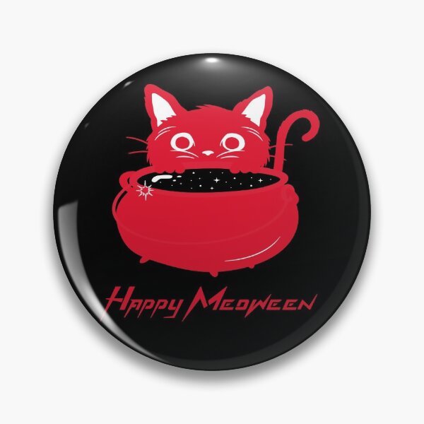 Item preview, Happy Meoween Cat Peeking Over Cauldron Happy Meoween Halloween Purrfect on t-shirts To Stickers designed and sold by LMcDs.