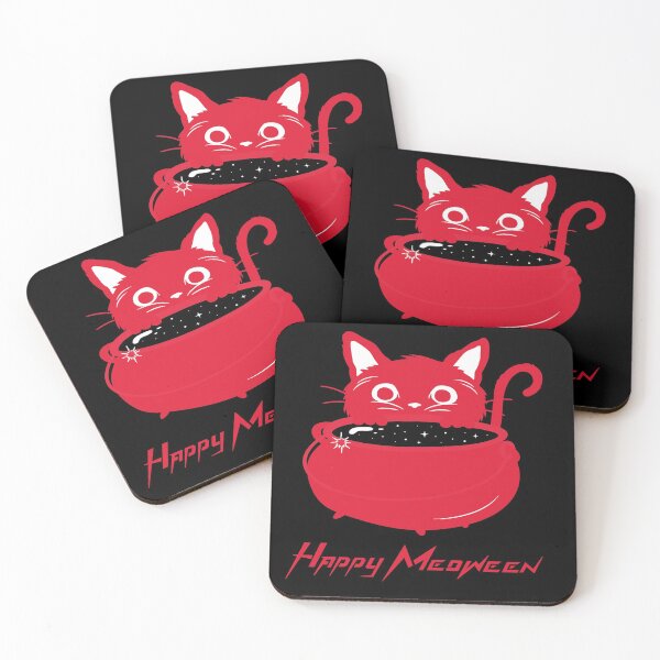 Item preview, Happy Meoween Cat Peeking Over Cauldron Happy Meoween Halloween Purrfect on t-shirts To Stickers designed and sold by LMcDs.