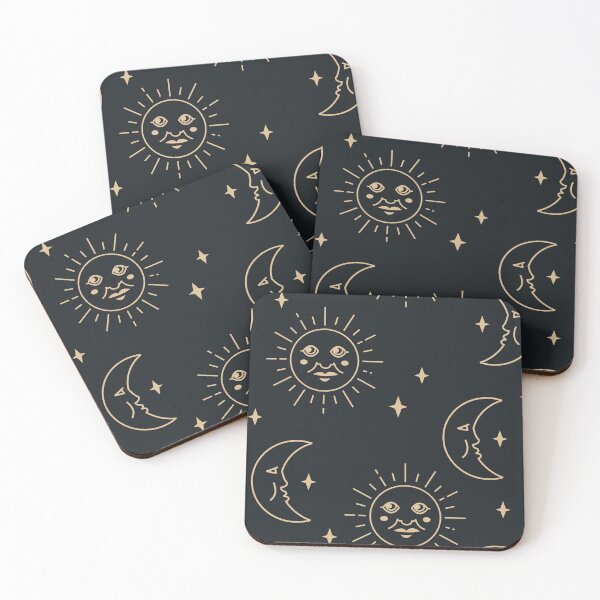 Item preview, Gold and Black Celestial Full and Half Moon designed and sold by PetsandBeyond.