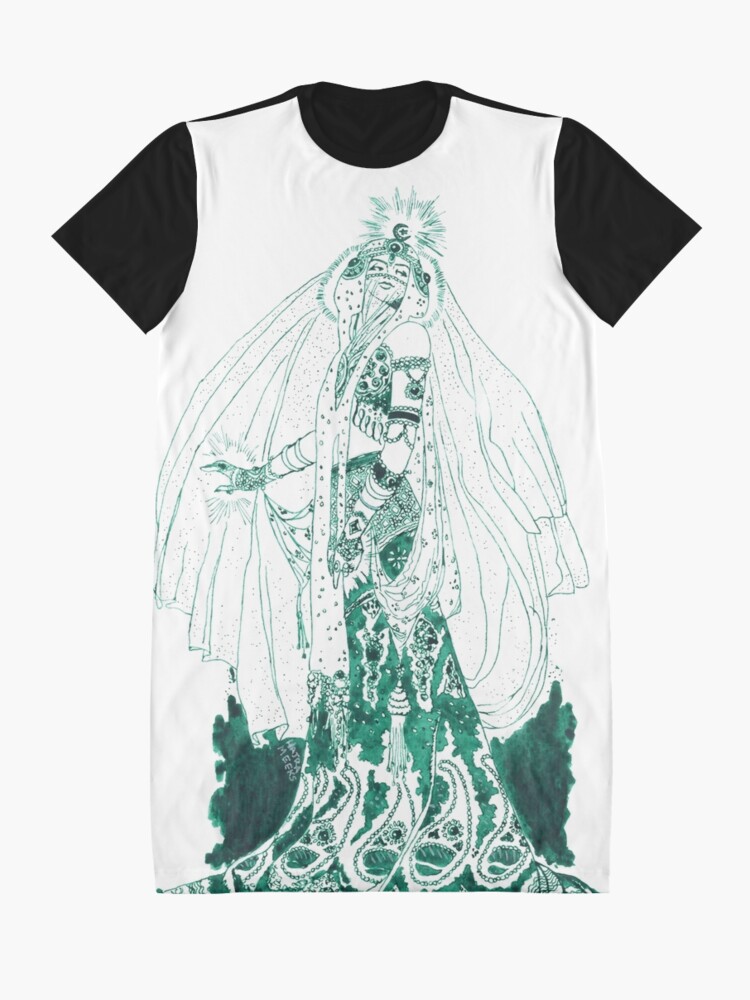 Alternate view of Enchantress in Emerald Ink Graphic T-Shirt Dress