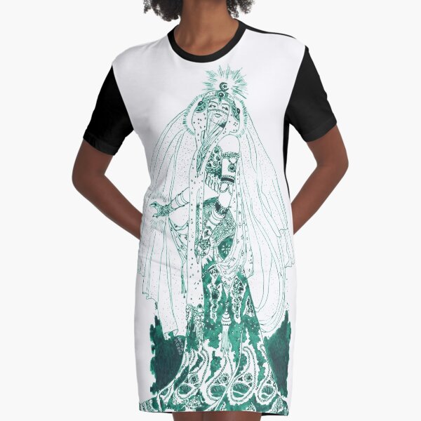 Enchantress in Emerald Ink Graphic T-Shirt Dress