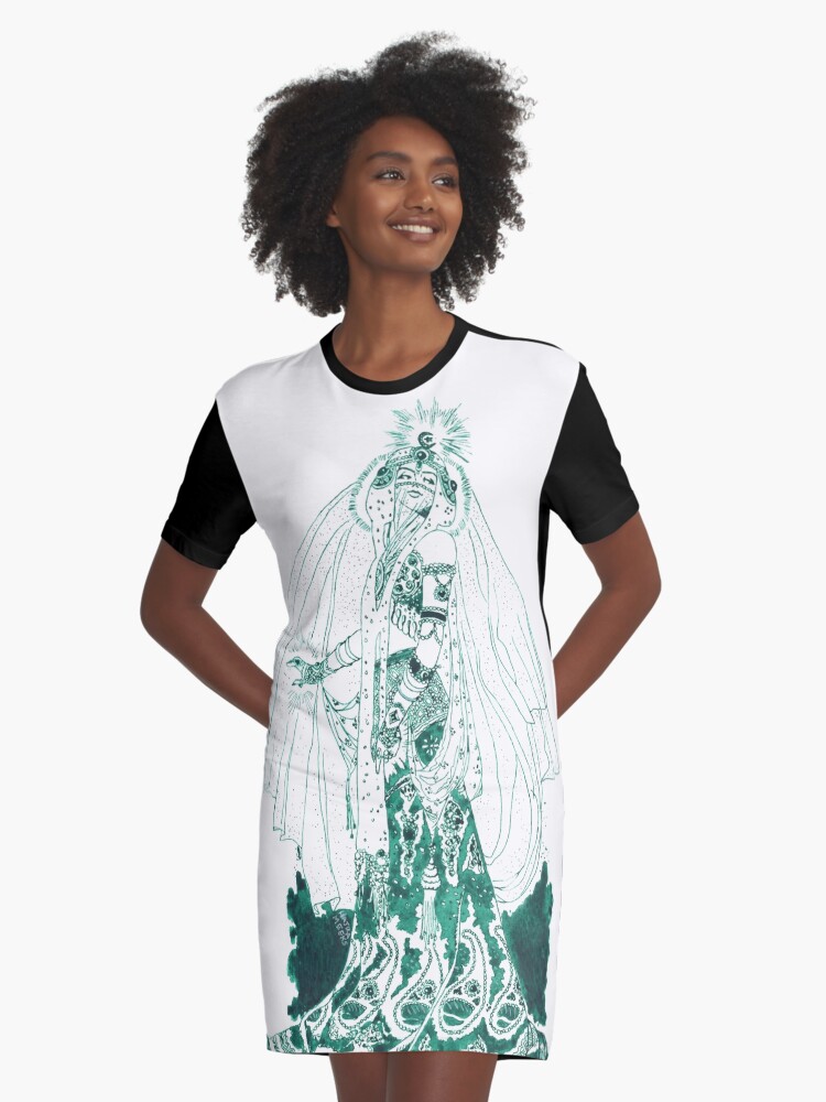 Vestido camiseta «Hechicera en tinta esmeralda» de HajraMeeks | Redbubble Vestido camiseta «Hechicera en tinta esmeralda» de HajraMeeks | Redbubble