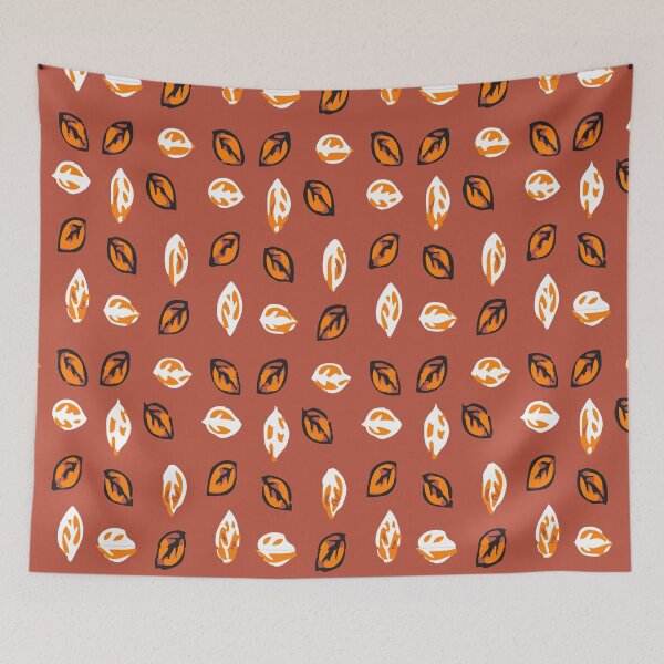Item preview, Fall Autumn Pattern-  Orange Brown Leaves, Fall Forest Leaves Print designed and sold by silviaol.