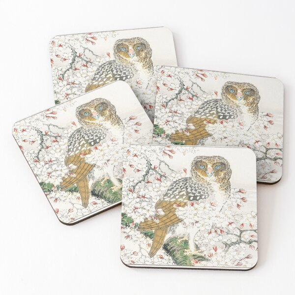 Item preview, Owl in Cherry Tree by Numata Kashu - Japanese Vintage Artwork designed and sold by Purrfecta.