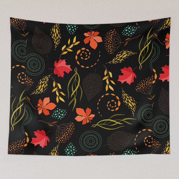 Item preview, Vibrant, Colorful Fall Autumn Pattern- Red Orange Yellow Leaves, Fall Leaves Print designed and sold by silviaol.