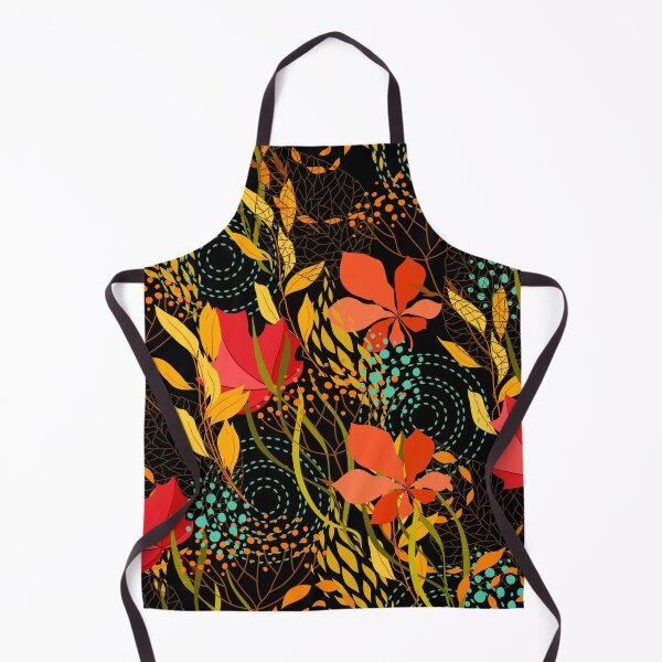 Item preview, Vibrant Fall Autumn Botanical Forest Pattern- Red Orange Yellow Leaves, Plants, Fall Leaves Print designed and sold by silviaol.