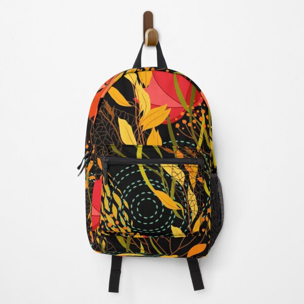 Item preview, Vibrant Fall Autumn Botanical Forest Pattern- Red Orange Yellow Leaves, Plants, Fall Leaves Print designed and sold by silviaol.