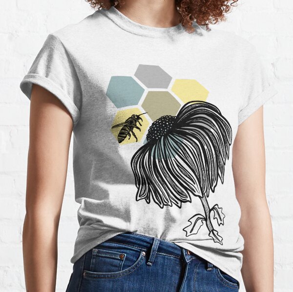 Bee Love on Hexagons Classic T-Shirt