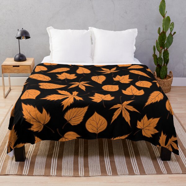 Item preview, Vibrant Fall Autumn Pattern- Bright Orange Leaves, Fall Botanical Leaves Print designed and sold by silviaol.