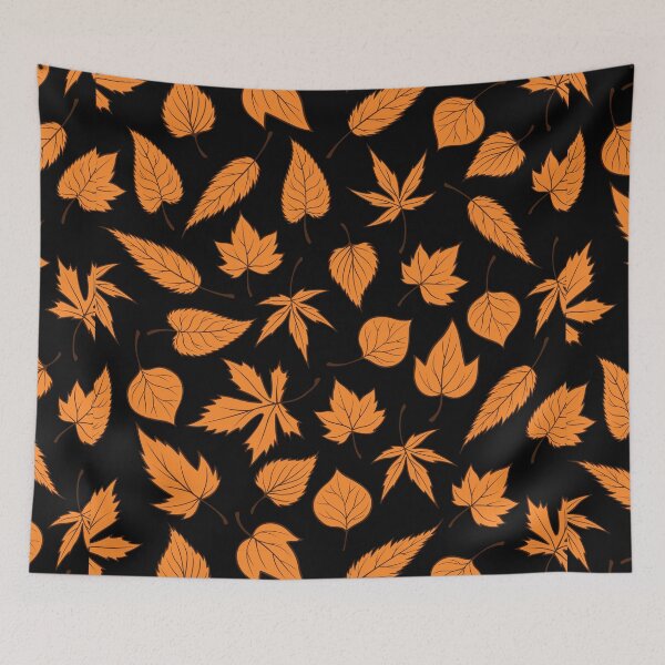 Item preview, Vibrant Fall Autumn Pattern- Bright Orange Leaves, Fall Botanical Leaves Print designed and sold by silviaol.