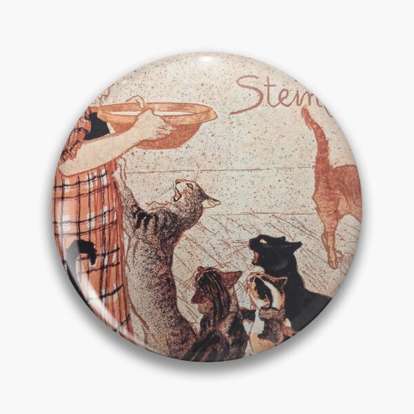 Item preview, Girl feeding Cats Vintage Art Nouveau Steinlen Poster designed and sold by VintageArchive.