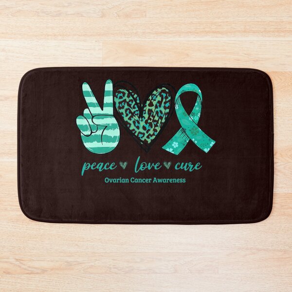 Item preview, Peace Love Cure Teal Ribbon Ovarian Cancer Awareness designed and sold by TheHumbleLemon.