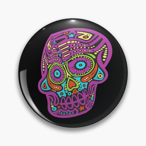 Item preview, Distorted Neon Mexican Halloween Skull Candy - Purple designed and sold by Chubuter.