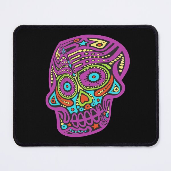 Item preview, Distorted Neon Mexican Halloween Skull Candy - Purple designed and sold by Chubuter.