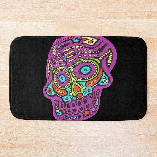 Item preview, Distorted Neon Mexican Halloween Skull Candy - Purple designed and sold by Chubuter.