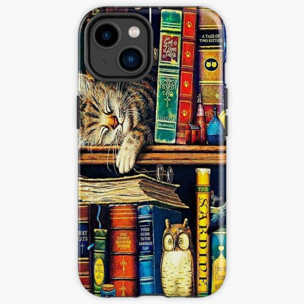 Cat Sleeping in Bookshelf iPhone Tough Case